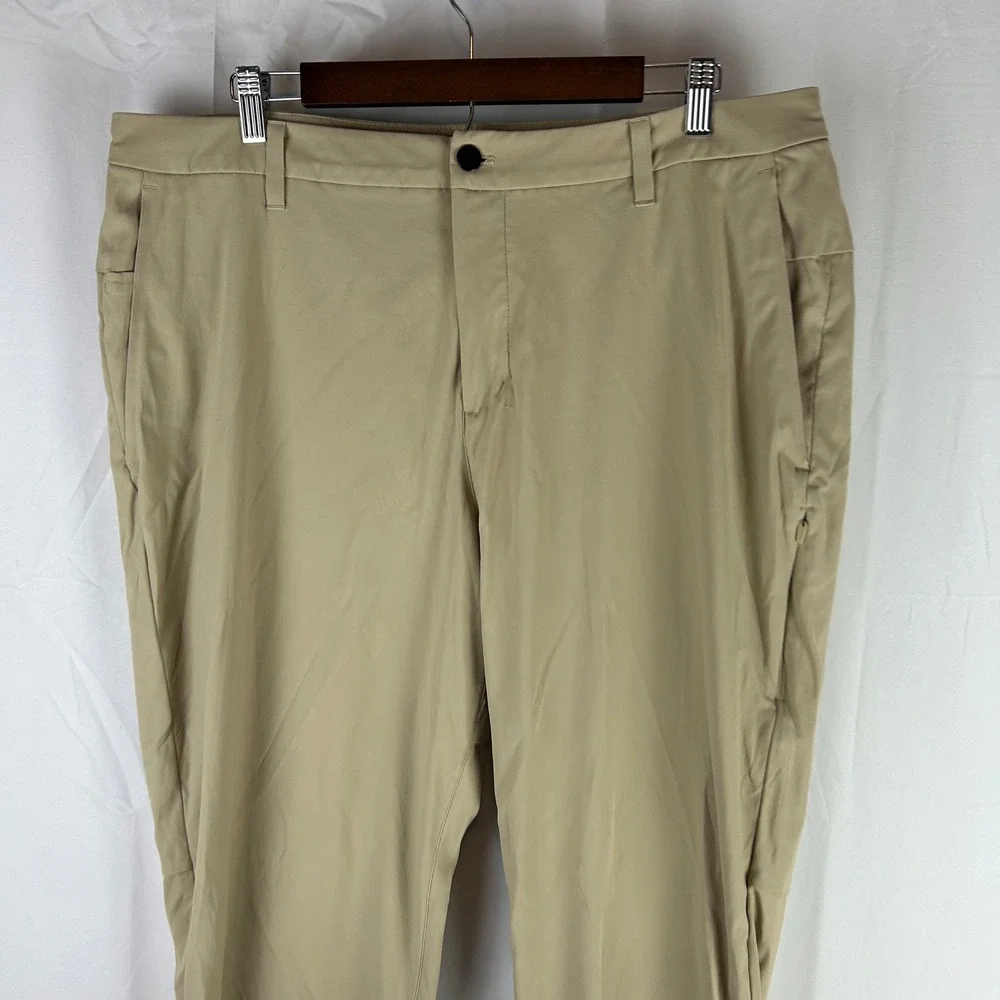 Lululemon ABC Pants 38x32 Mens‎ Khaki Slim Fit Technical Performance Golf Casual